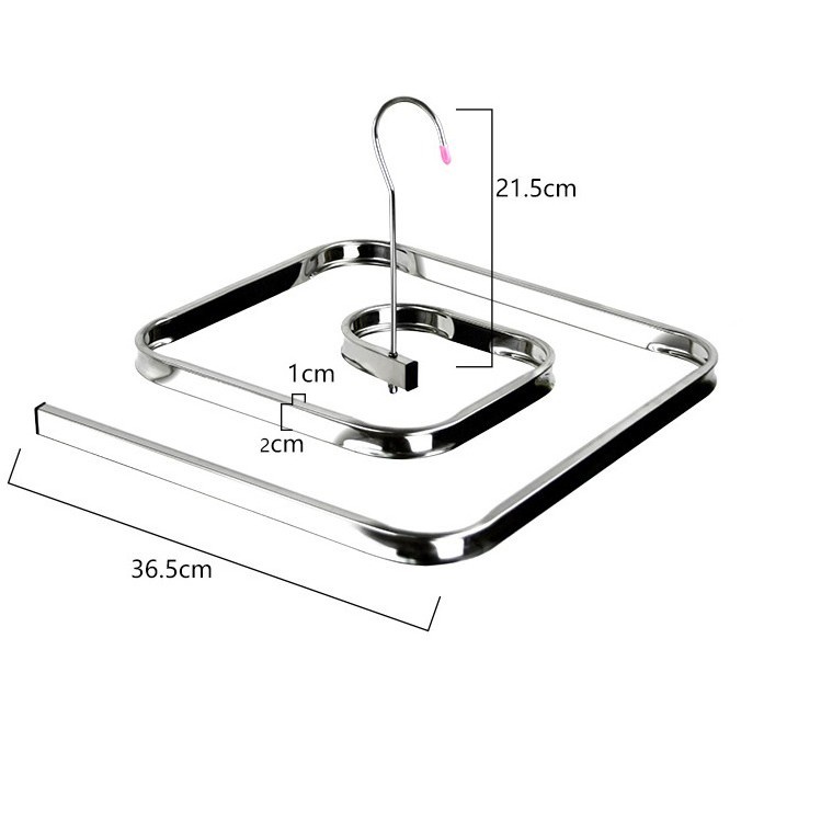 (Hoàn$) Móc treo chăn INOX loại có hộp dạng vòng khung VUÔNG (STIHN)