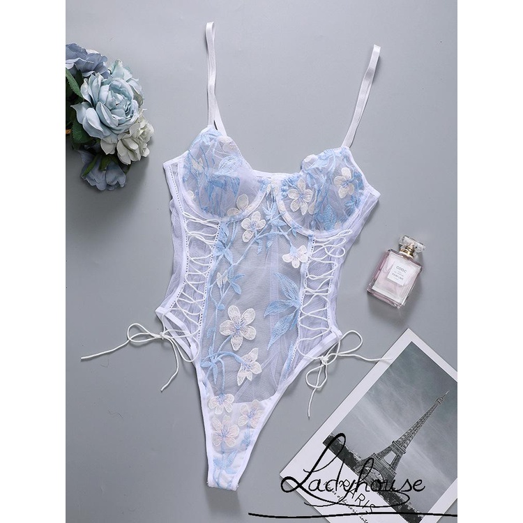 Ld-bộ Đồ Lót Liền Thân Thêu Ren Một Mảnh Gợi Cảm Cho Đám Cưới Mật Ong