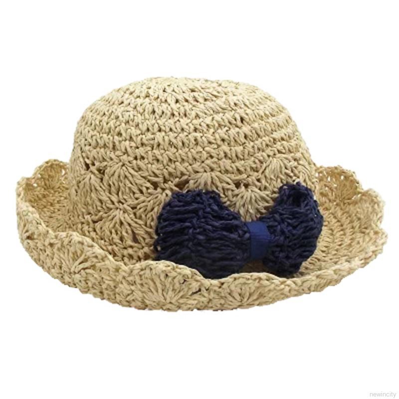 Nón cối phối nơ đáng yêu cho bé gái