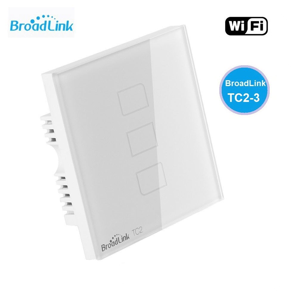 Công Tắc Cảm Ứng Điều Khiển Từ Xa Broadlink TC2 UK WH/3Gang