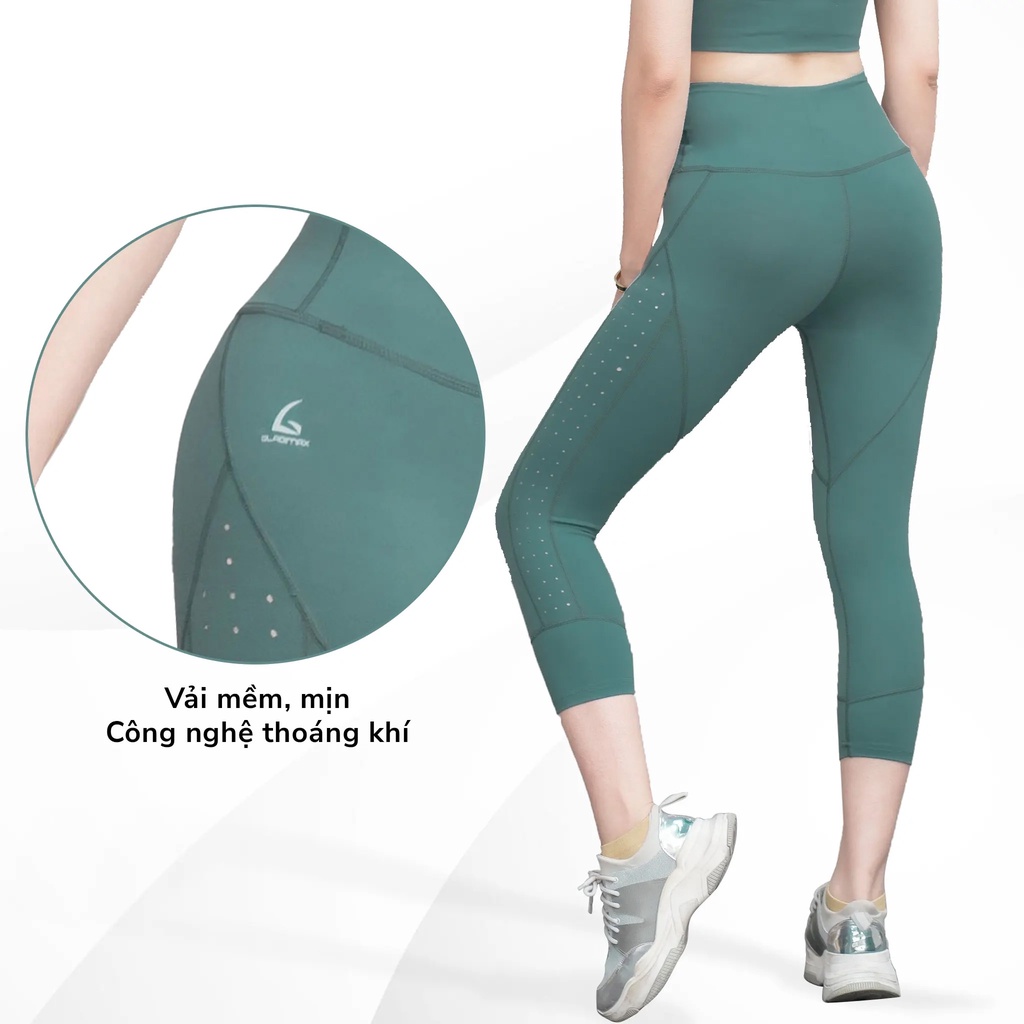 Quần Lửng Laze Gladimax 2 lớp thoáng khí phù hợp cho Gym, Yoga - Chính hãng Gladimax