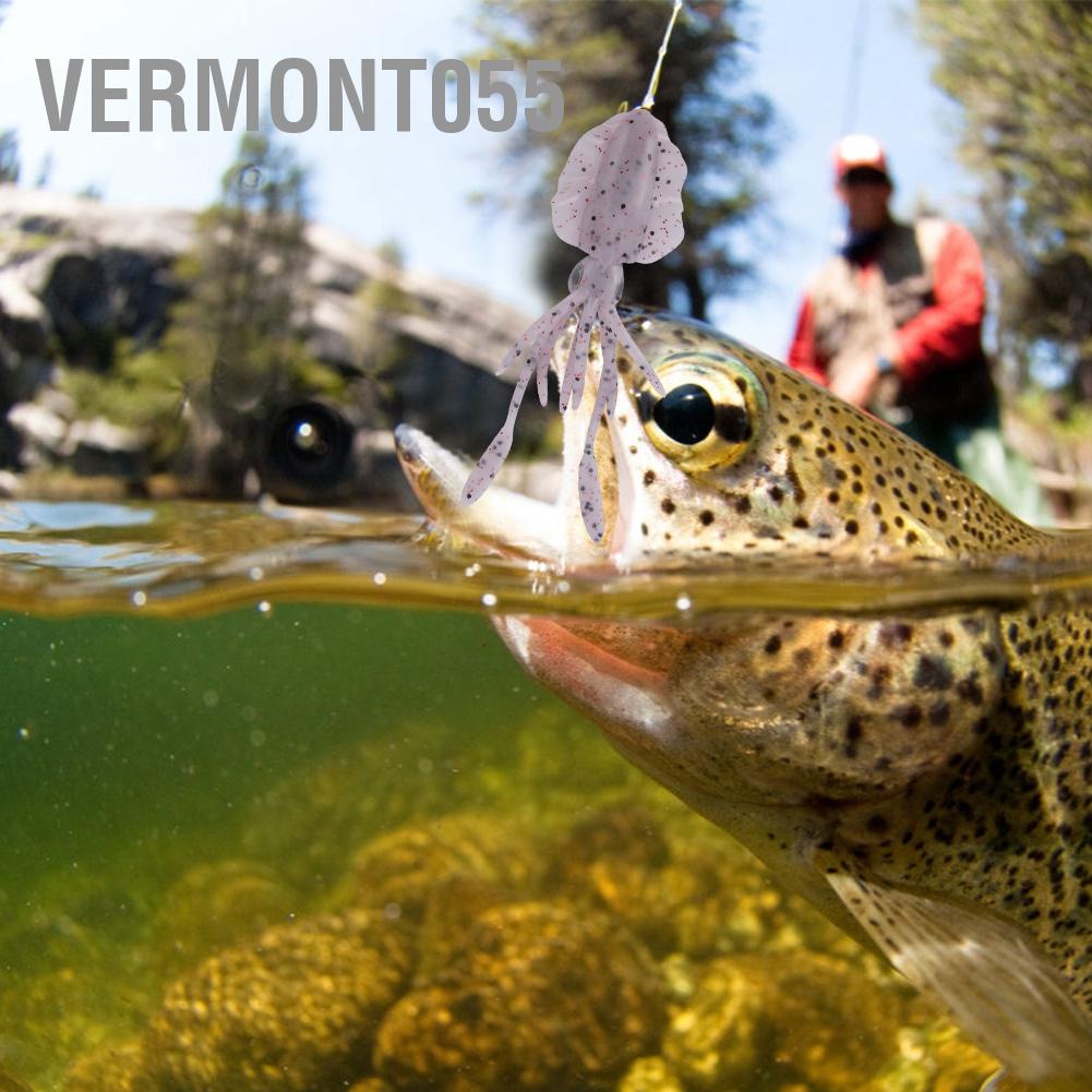 Vermont055 2Pcs Squid Shape Soft Bait Artificial Fish Lure Tackle for Sea Boat Fishing