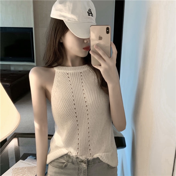 Áo Hai Dây Dệt Kim Dáng Ôm Thời Trang Mùa Hè Hàng Mới Quyến Rũ Dành Cho Bạn Nữ