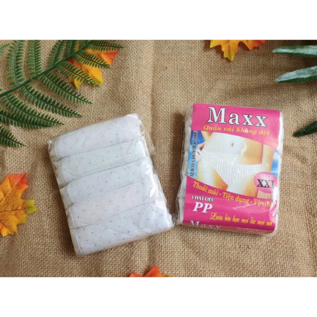 Quần Lót Giấy Mặc Một Lần Maxx Lốc 5 Cái( 2 Đáy)