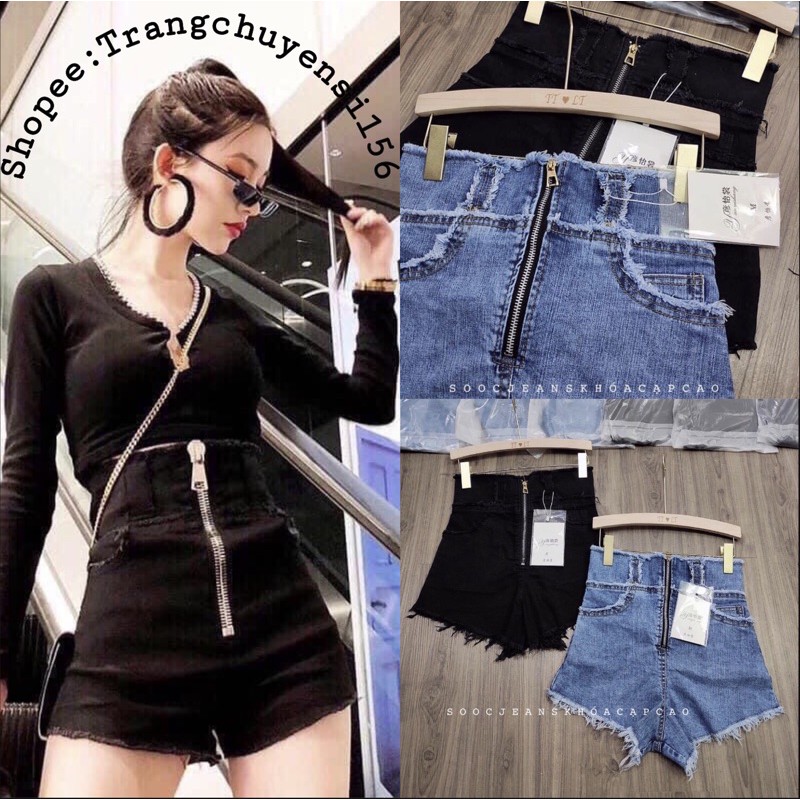 QUẦN SHORT JEANS KHOÁ KÉO TRƯỚC -ẢNH THẬT-