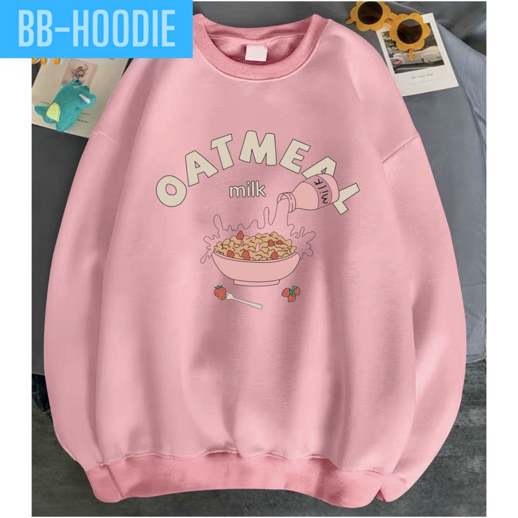 ÁO SWEATER NỈ PHOM NAM NỮ OATMEAL CỰC ĐẸP