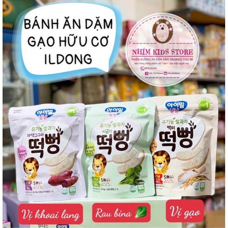 Bánh gạo ăn dặm hữu cơ Ildong Organic Hàn Quốc cho bé 6m+ (Date 1/2023)