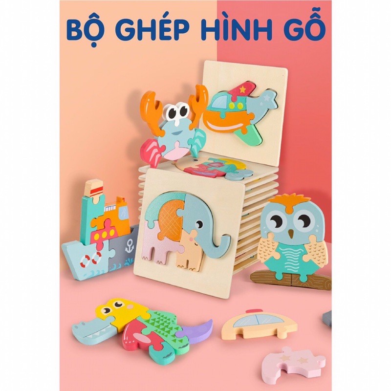 BỘ GHÉP HÌNH GỖ CHÍNH HÃNG AN TOÀN CHO BÉ