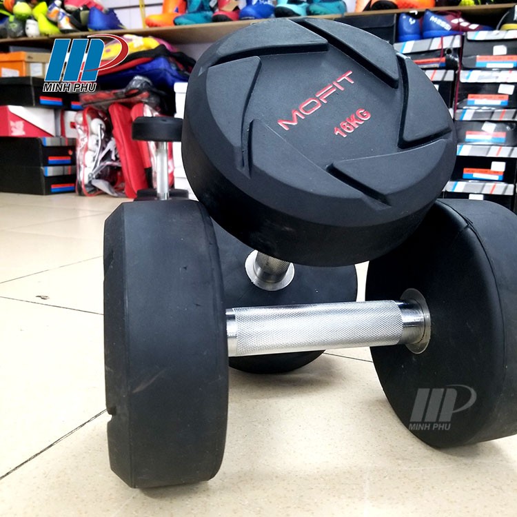 Tạ tay cao cấp MOFIT 16kg ⚡ Dụng cụ tập GYM chuyên nghiệp ⚡ Tạ bọc cao su loại 16kg 1 chiếc