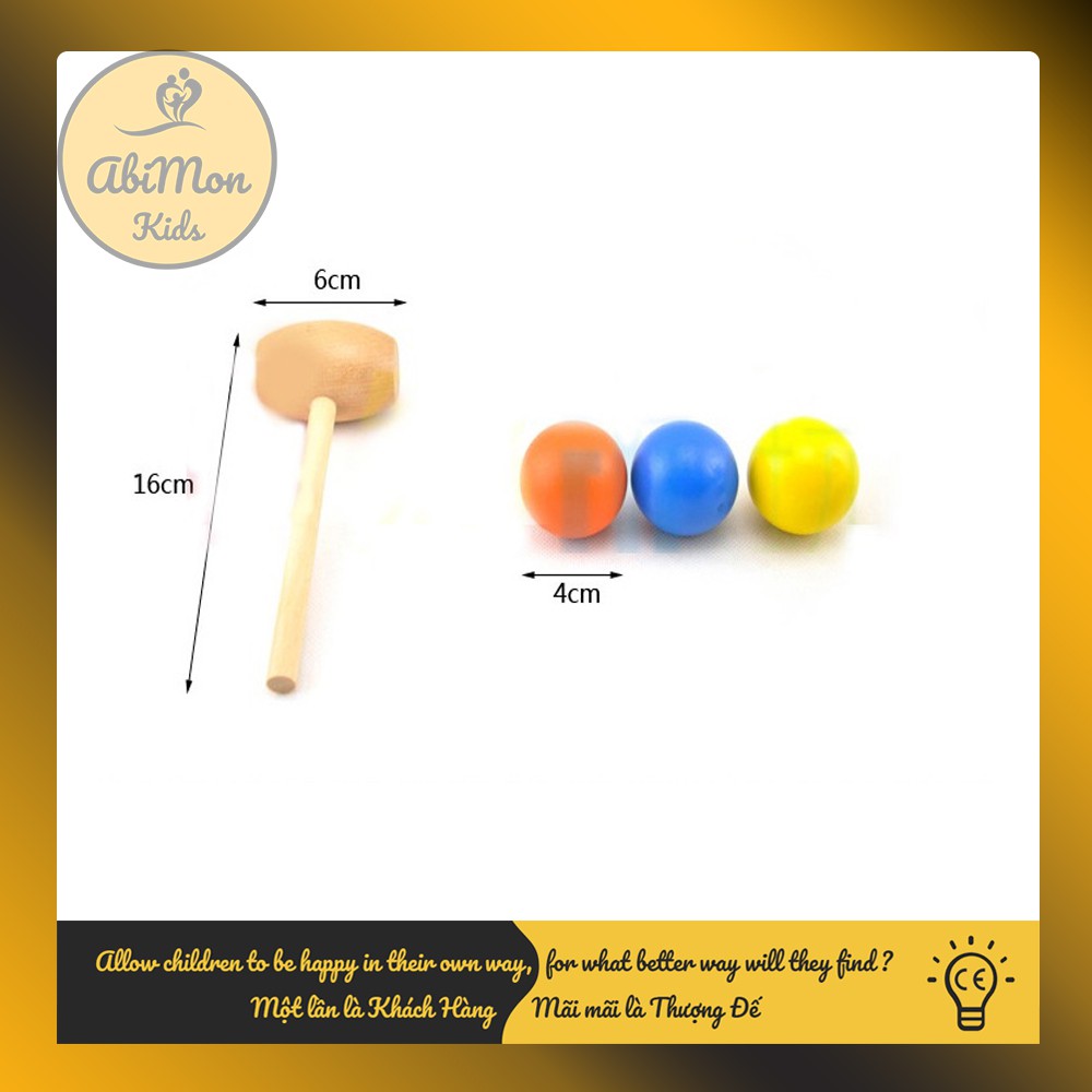 Đập Bóng Rung Chuông Cho Bé ☘️ Montessori cao cấp ✨ (Đồ chơi Gỗ - Đồ chơi Giáo Dục - An toàn - Thông minh)