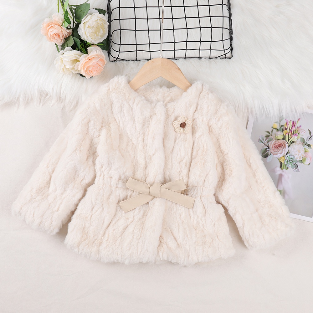 Áo khoác lông cừu BEAR LEADER dày dặn phong cách Hàn Quốc thời trang mùa đông mới cho bé gái 2-6 tuổi