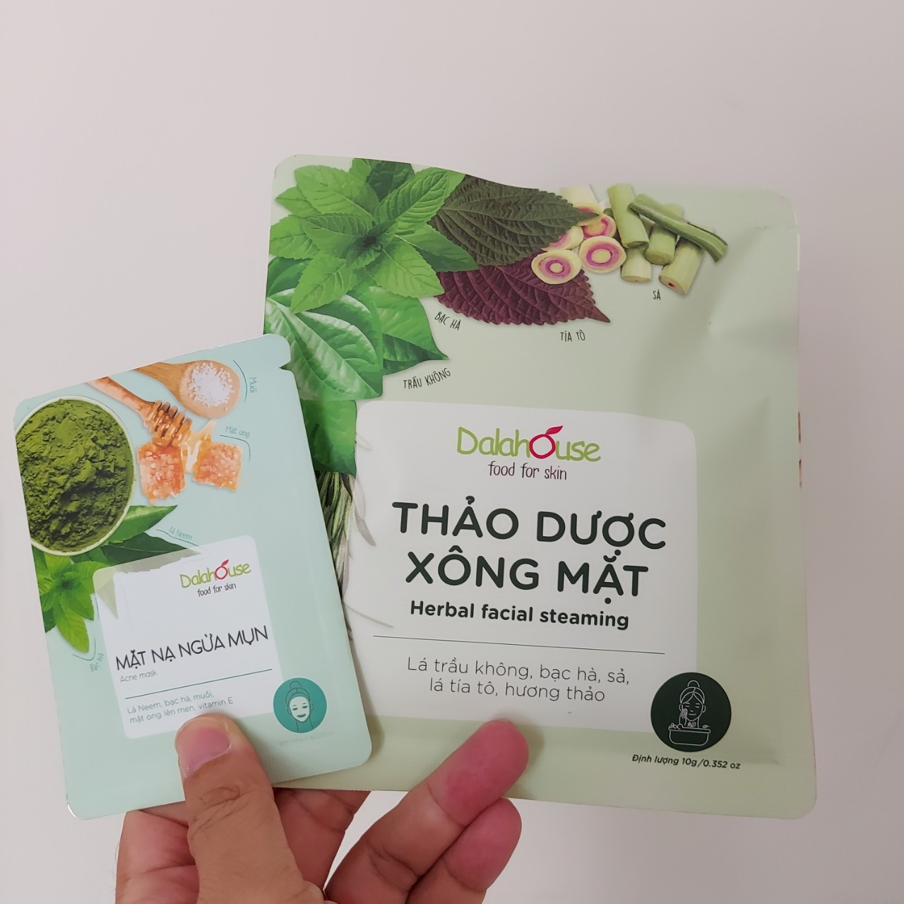 Combo mặt nạ giảm ngừa mụn, thâm nám, tàn nhang, thảo dược xông mặt từ thiên nhiên Dalahouse (Dùng cho mọi loại da)