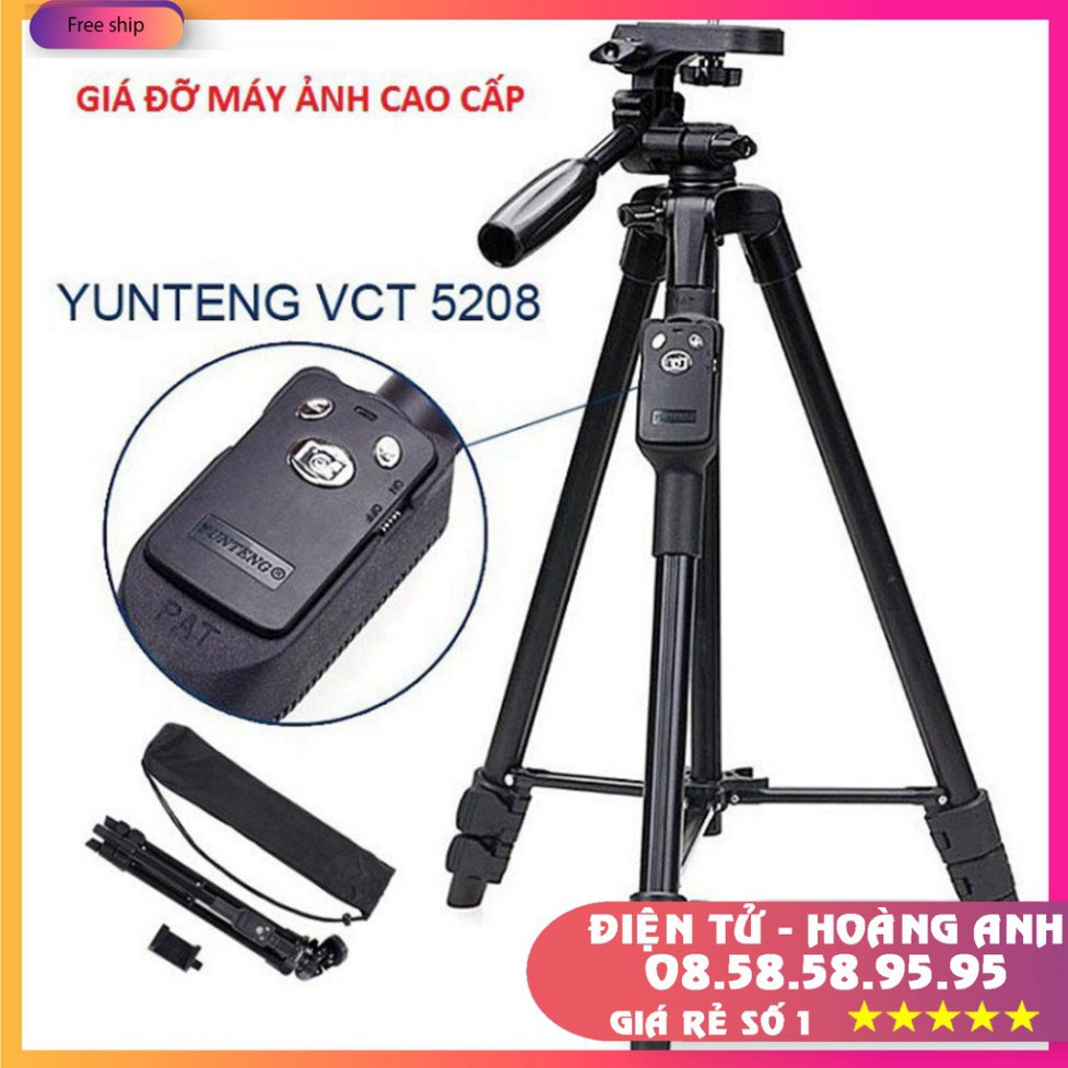 Chân Máy Ảnh Camera Chuyên Nghiệp Yunteng VCT 5208 + 3388 Livestream Hàng Chính Hãng