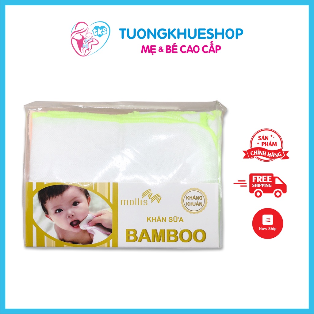 Bộ 20 khăn sữa sợi tre cho bé Mollis - P637