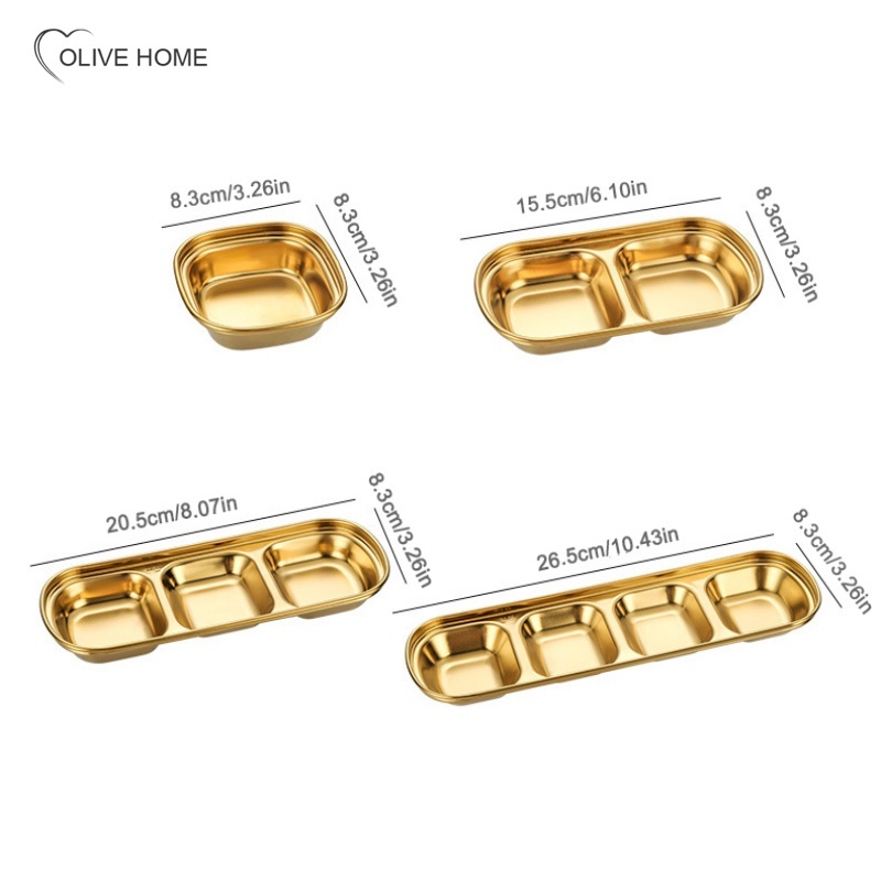 Chén Đựng Gia Vị Bằng Thép Không Gỉ 1 / 2 / 3 / 4 Ngăn