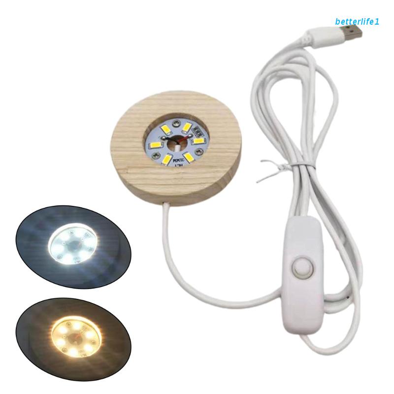 Giá đỡ quả cầu thủy tinh bằng gỗ có đèn LED độc đáo