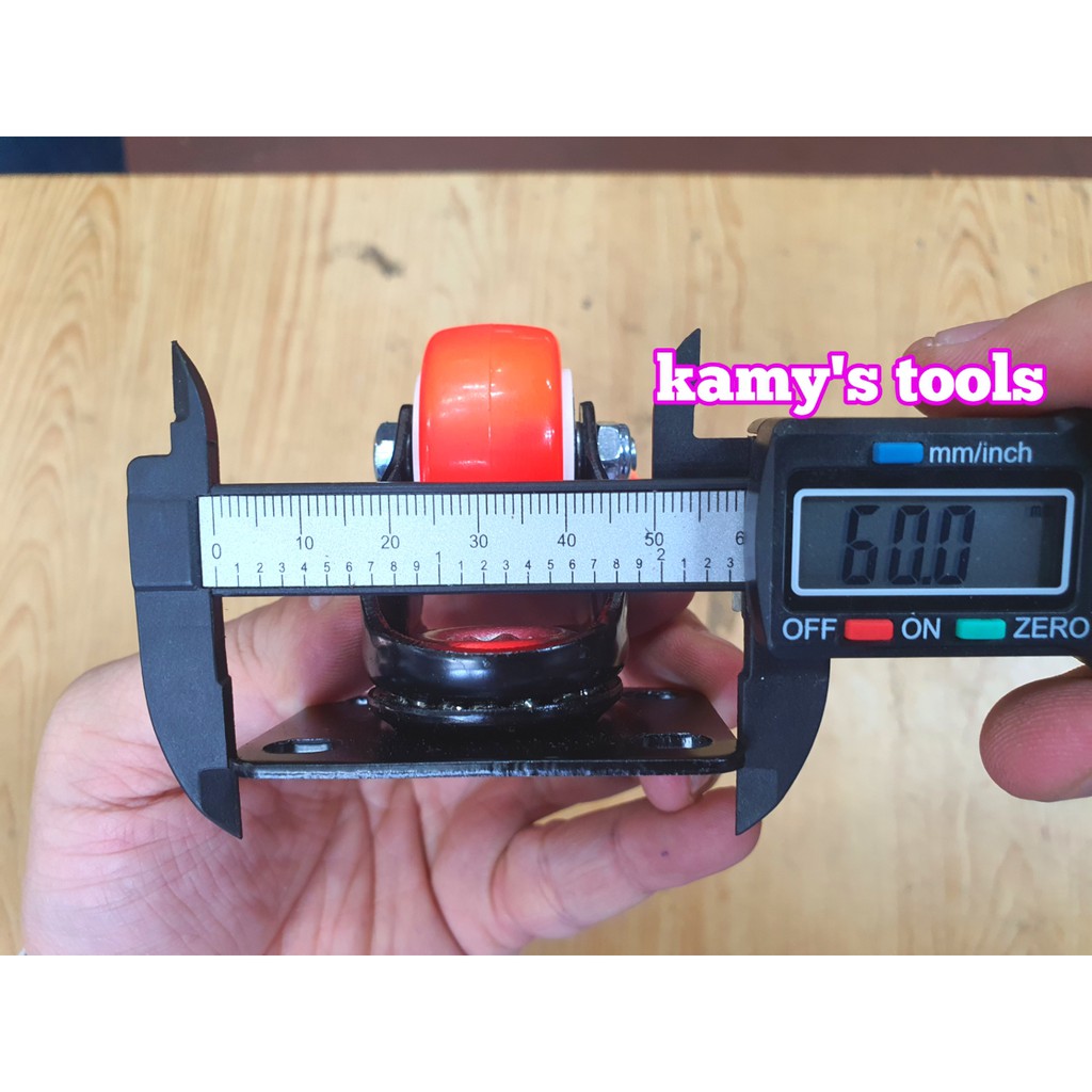 Bánh xe pu nhỏ xoay đường kính 40mm đế 43x60mm