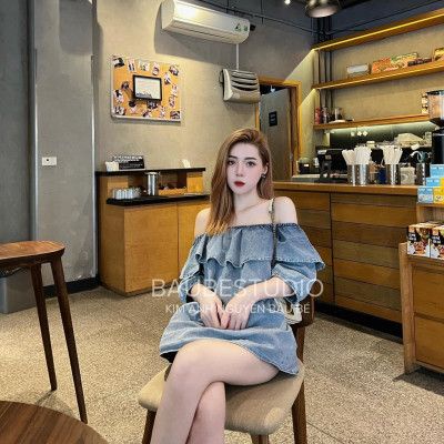 Áo bò trễ vai chun bèo cộc xinh