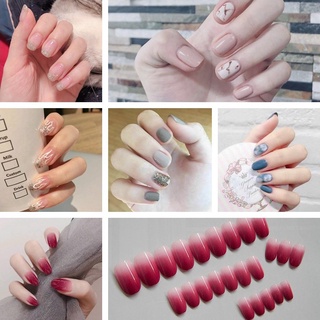 Set 24 Móng Tay Giả Họa Tiết Da Báo Màu Gradient Lấp Lánh