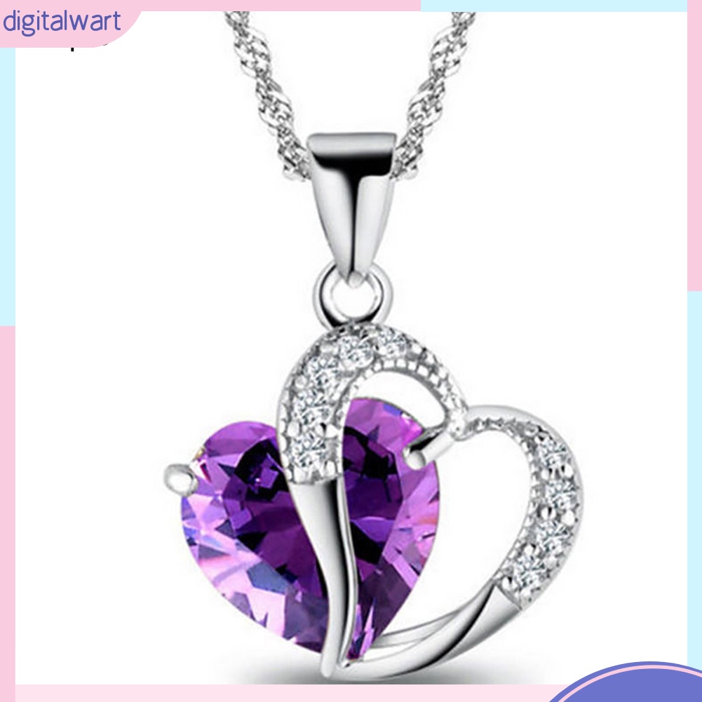 Dây Chuyền Mặt Trái Tim Đính Đá Thời Trang Cho Nữ