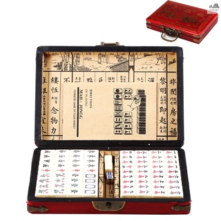 Bộ Bài Mạt Chược Mini Bằng Gỗ Kèm Hộp Đựng Tiện Dụng Mang Theo Du Lịch