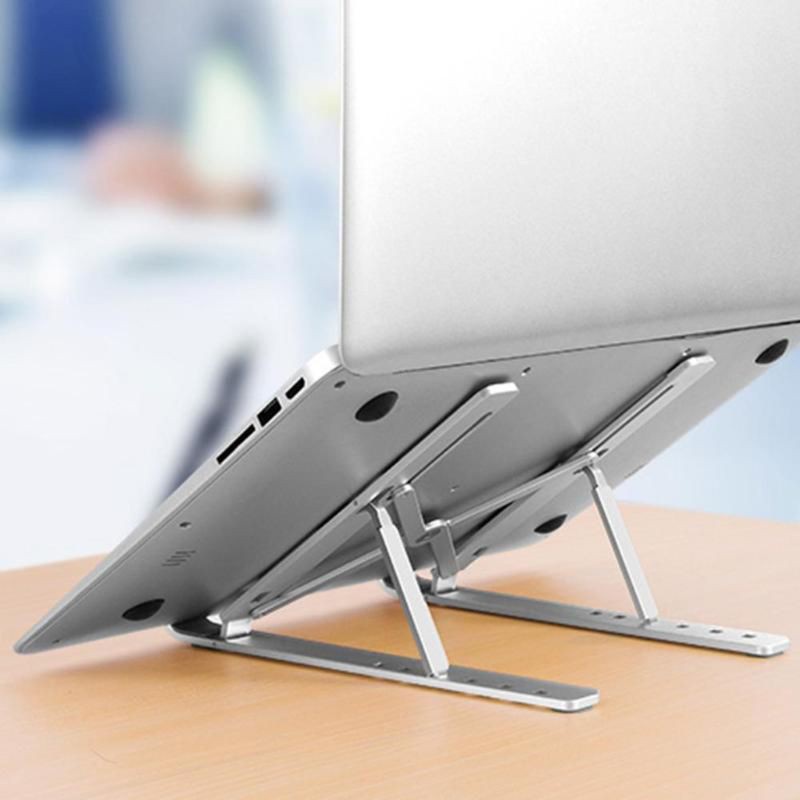 Alli Portable Aluminum Alloy Laptop Stand Folding Adjustable Travel Bracket Ventilated Holder for PC Computer Desktop Notebook Tablet Accessories