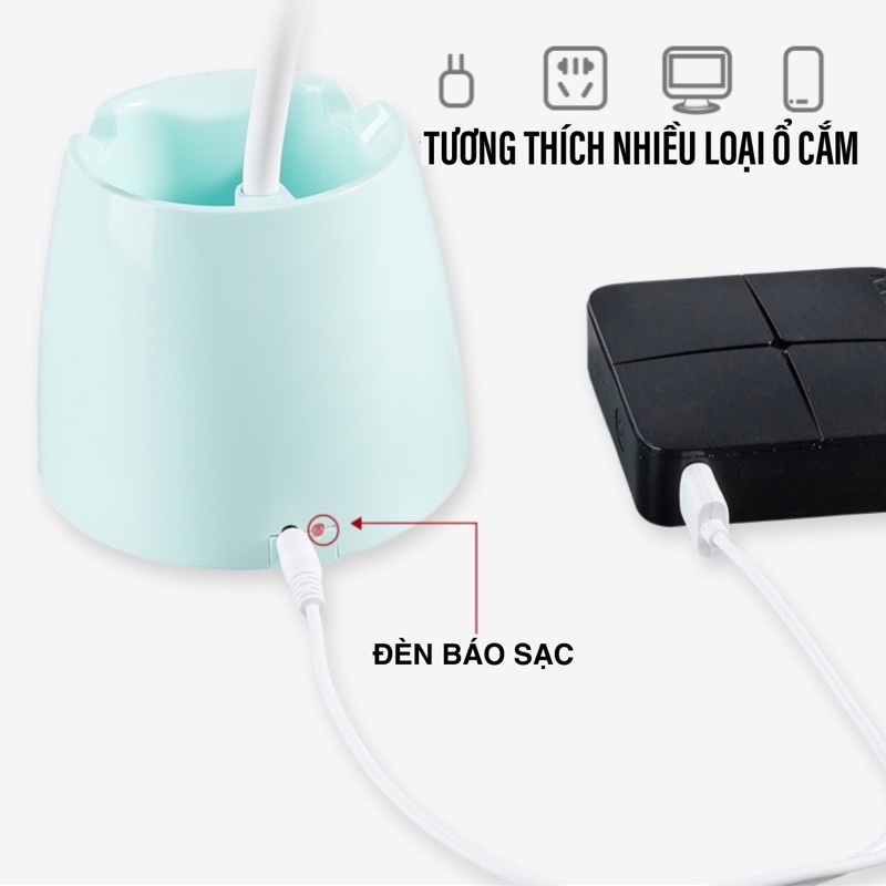 Đèn LED Học Để Bàn Đèn Kẹp Bàn Mini Có Ánh Sáng Vàng Chống Cận Thị Sạc Pin Tích Điện 4-6h Tăng Giảm Độ Sáng Giá Rẻ