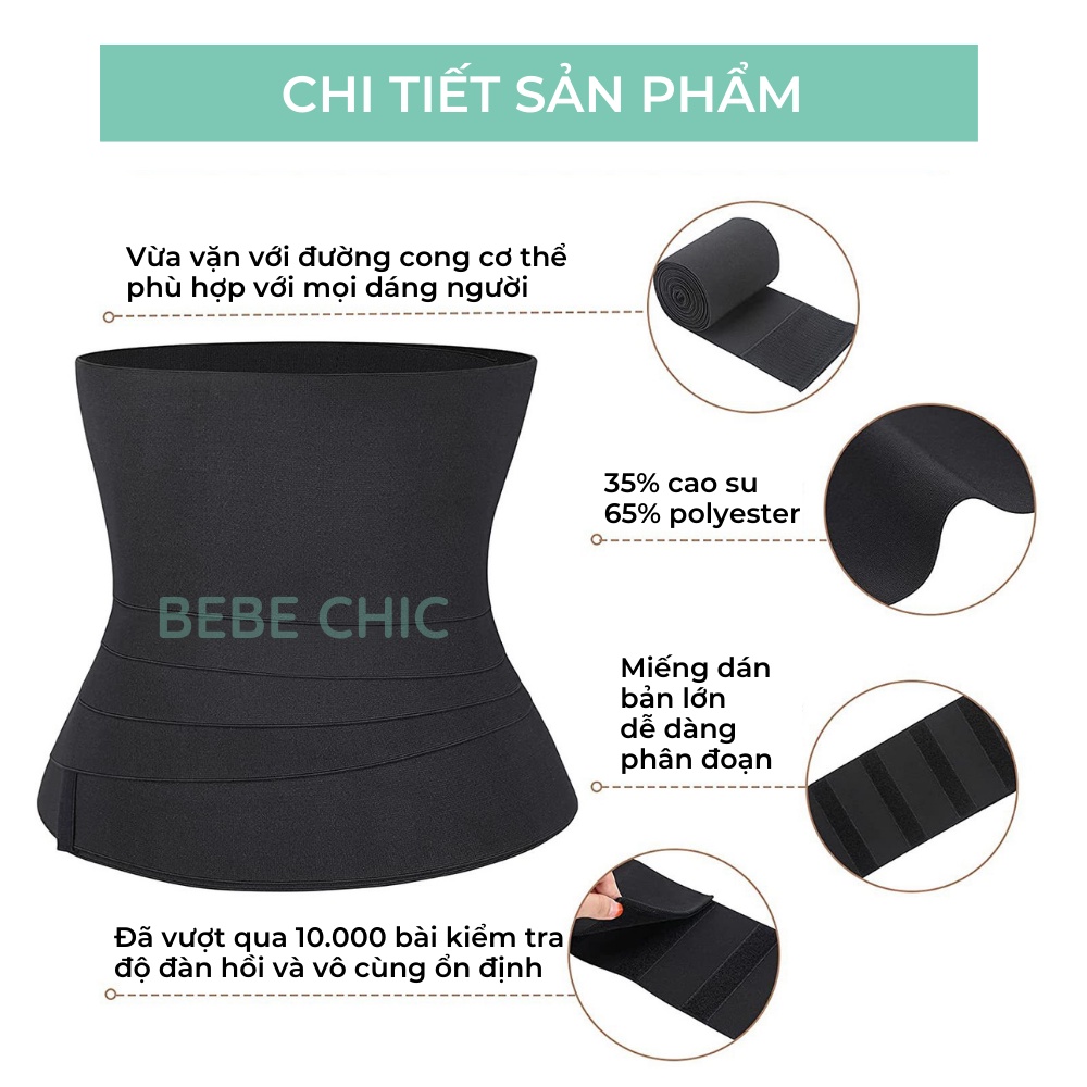 Đai Nịt Bụng BEBECHIC Co Giãn Định Hình Chống Cuộn Siết Eo Giảm Mỡ Sau Sinh