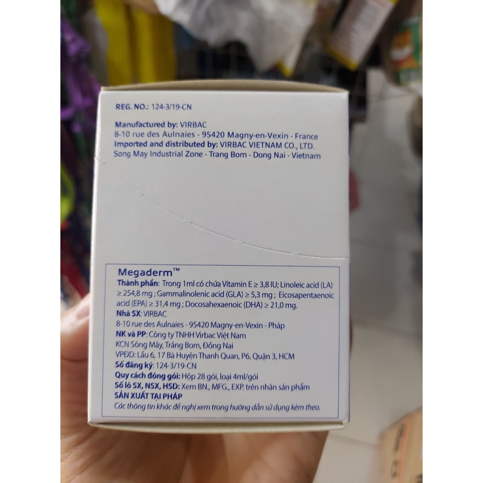 Megaderm Gel dinh dưỡng giảm rụng, mượt lông hộp 28 gói