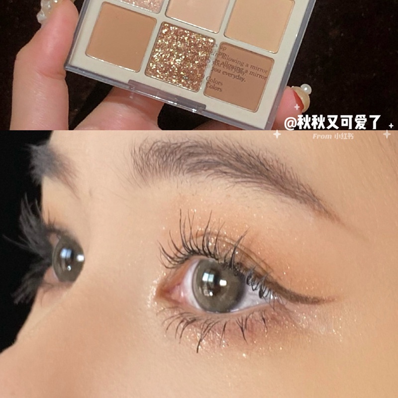 [Hàng mới về] Bảng phấn mắt DIKALU tông trà sữa màu lì và ánh ngọc trai trang điểm làm đẹp