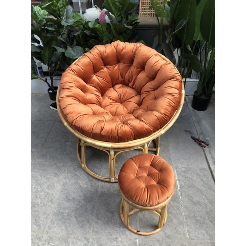 Ghế lười thư giãn Papasan mây thật/ giả mây phòng ngủ, decor ban công nằm thư giãn, trang trí phòng khách, đọc sách
