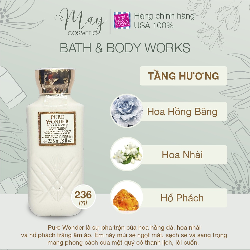Body Lotion BBW Nhiều Mùi Hương Xinh Đẹp, Quyến Rủ - Dưỡng Ẩm, Mềm Mịn Da Bath & Body Works 236ml By May Shop