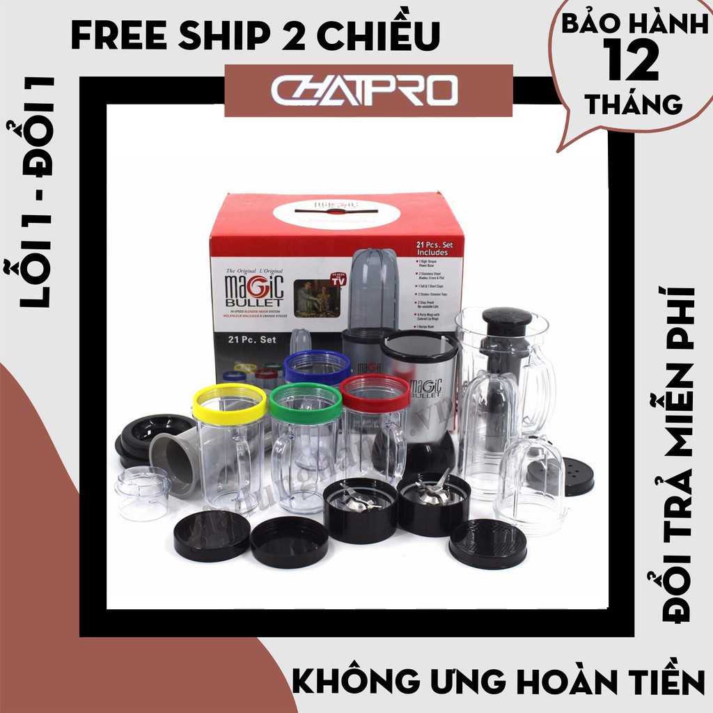 [Hàng Cao Cấp] Máy xay Magic Bullet 21 chi tiết cao cấp, máy xay magic bulet đa năng - Bảo hành 12 tháng