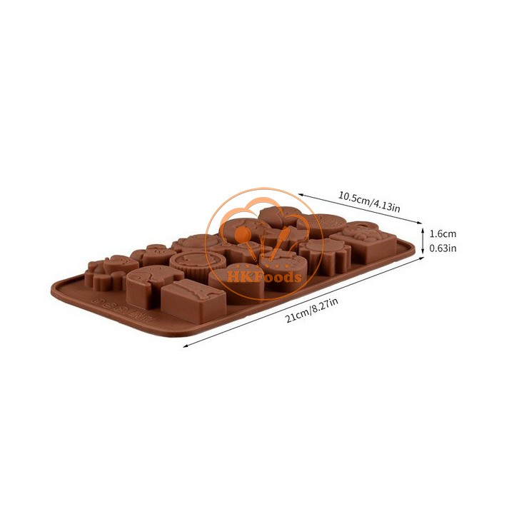 Khuôn silicon làm thạch rau câu, chocolate, làm bánh 15 hình con vật / voi ngựa mặt trời lá love eiffel