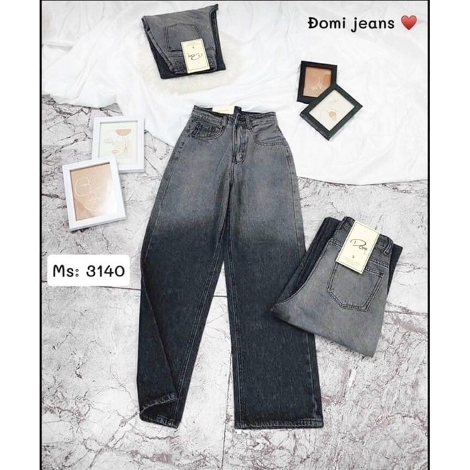 Quần bò ống rộng loang khói trơn và rách - Quần jeans ống rộng loang trơn và rách