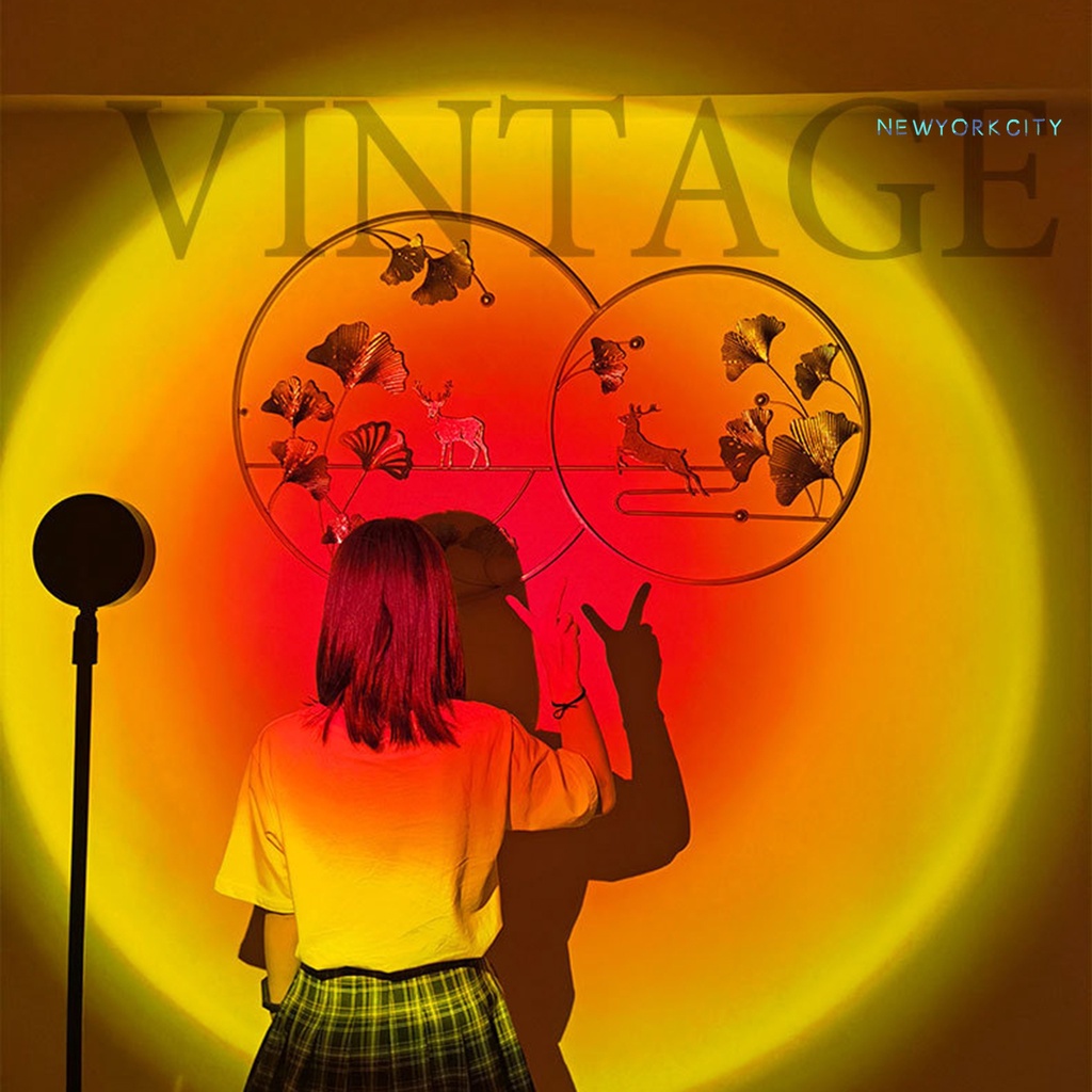 Ny-bộ Đèn Chiếu Sáng Bằng Sắt Rèn Góc Phong Cách Có Thể Điều Chỉnh Màu Sáng Chùm Hoàng Hôn Cho Nhà Ở