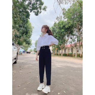 Quần baggy cạp cao 4 cúc