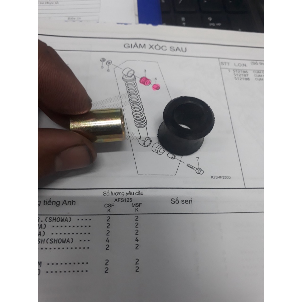 Khâu và cao su phuộc Trên : Funeo , Wave 1 , Ab, Vison ,sh..
