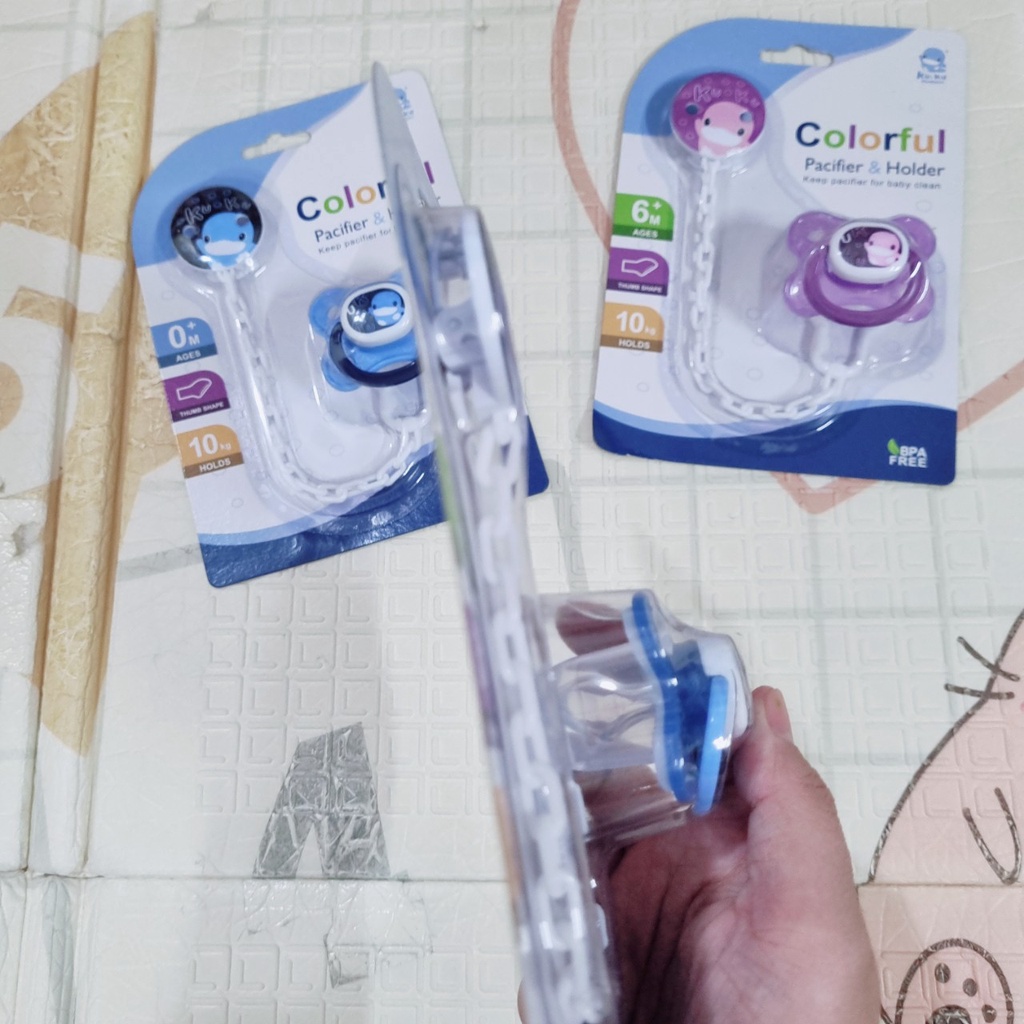 Kuku Duckbill - Ty ngậm màu sắc kèm dây giữ ty cho bé từ 0m+