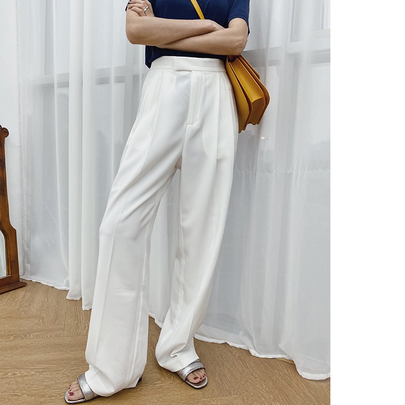Quần ống rộng cho nữ hàng Quảng Châu dày dặn, quần ống suông lưng cao form dáng chuẩn, hàng loại đẹp | BigBuy360 - bigbuy360.vn