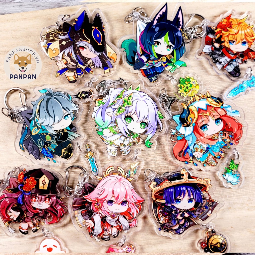Móc khóa mica Anime Genshin Impact Treo + Móc Mini Nhiều Nhân Vật