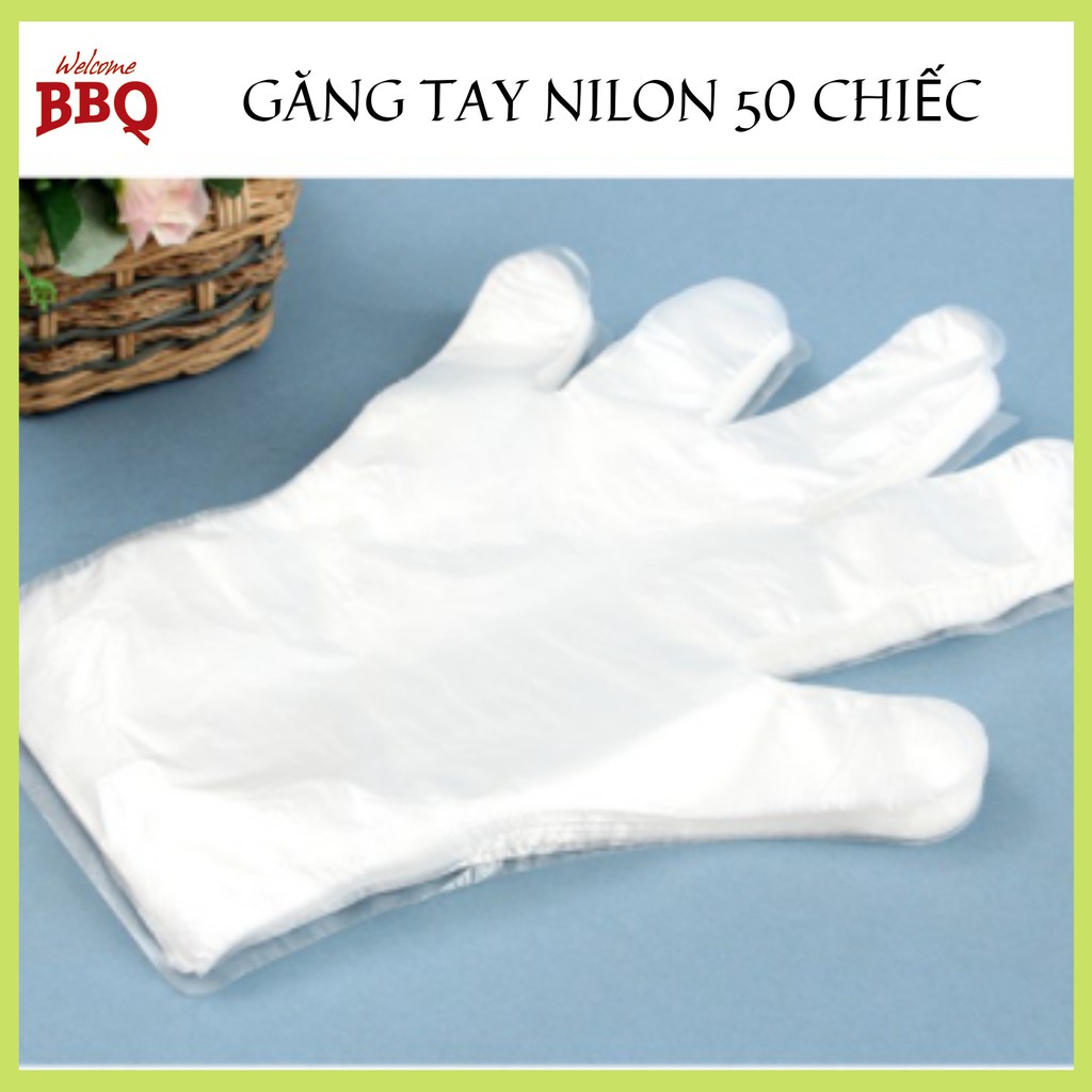 Combo ~90-100 Găng Tay Nilon Một Lần Dùng 50c BBQ