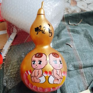 Bầu hồ lô vẽ 2 bé trai