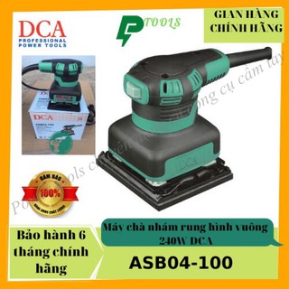 Máy chà nhám vuông công suất 240w dca asb04-100 , máy chà nhám cầm tay có điện áp 220v-50hz , tốc độ rung 14000 lần/ph