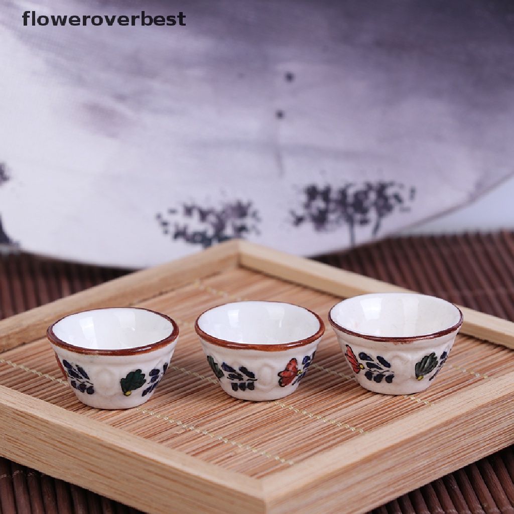 Tô chén sứ mini trang trí nhà búp bê