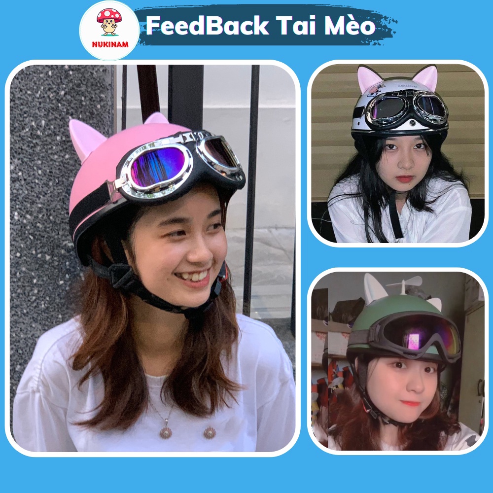 Tai Mèo Gắn Trang Trí Mũ Bảo Hiểm Cute Nhiều Màu Siêu Xinh Độc Lạ