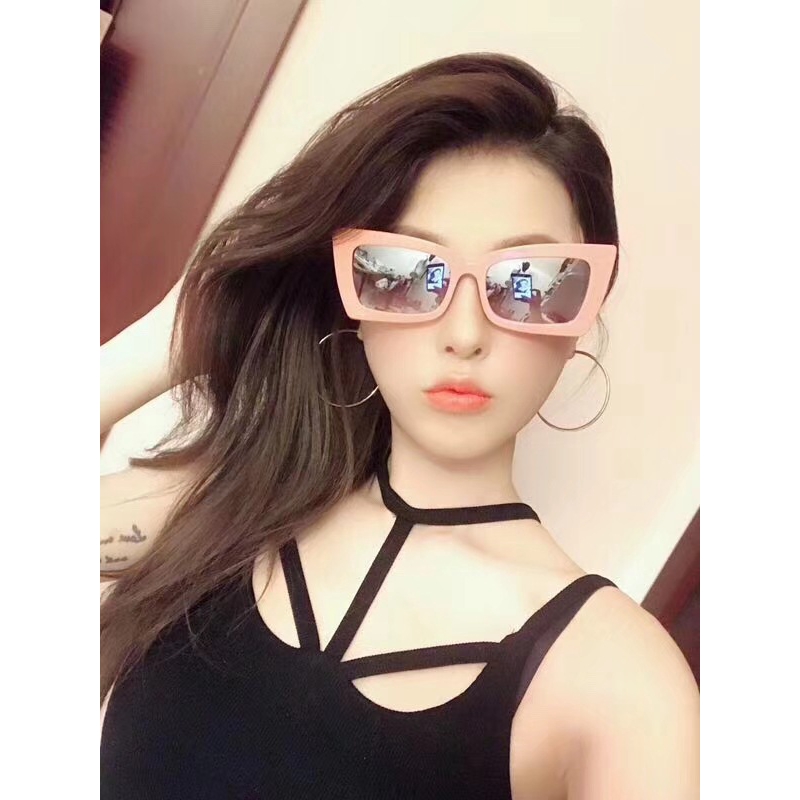 [Mã FAK123 hoàn 12K xu đơn bất kỳ] Vintage Eyeglass Sun Protection Sunglasses Square Frame Fashion Accessories