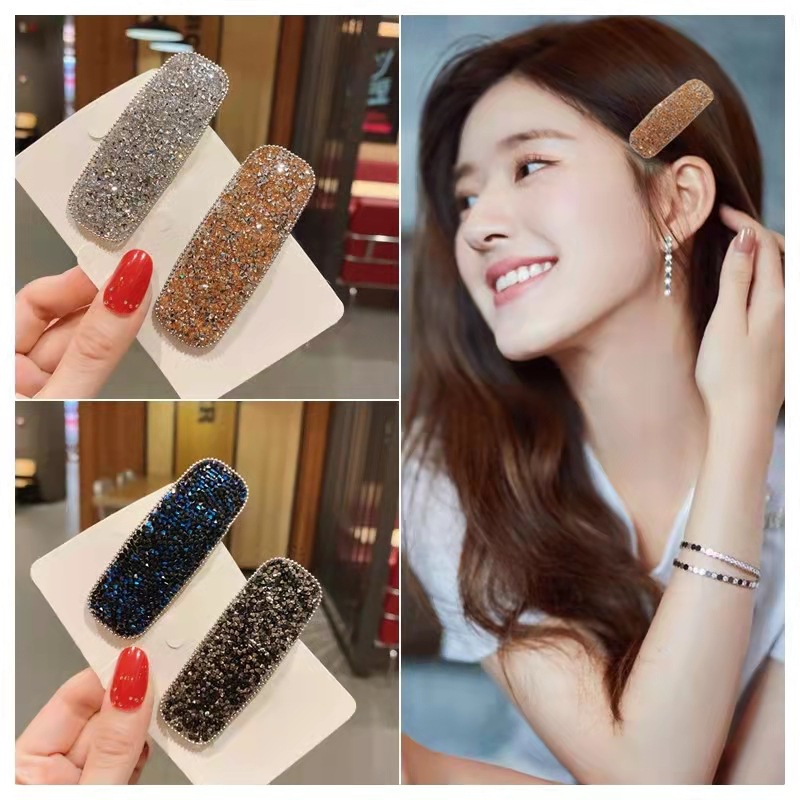 Kẹp Tóc Hình Giọt Nước Đính Đá Phong Cách Hàn Quốc