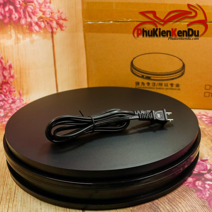 Bàn xoay, đế xoay trưng bày sản phẩm 35cm, tải 20kg, cao cấp dùng điện 220V - TURNTABLE BKL