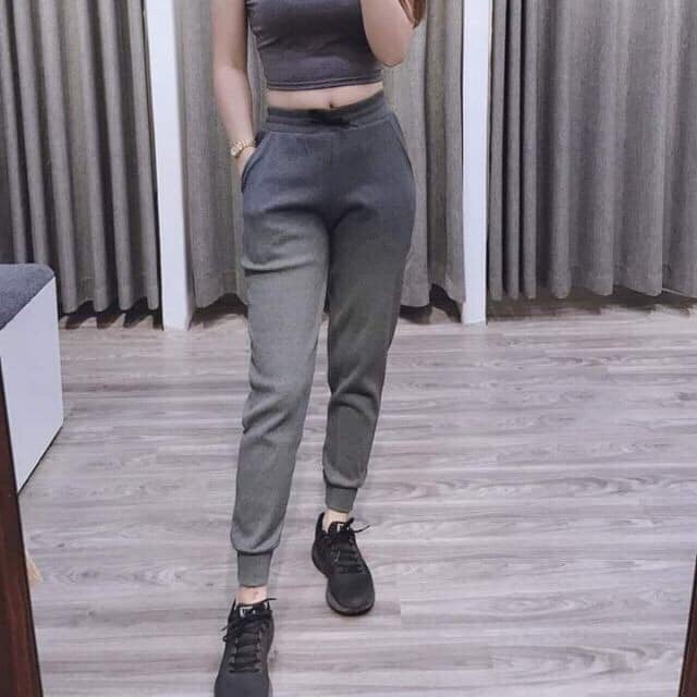 quần jogger nữ chất liệu len tăm 2 màu